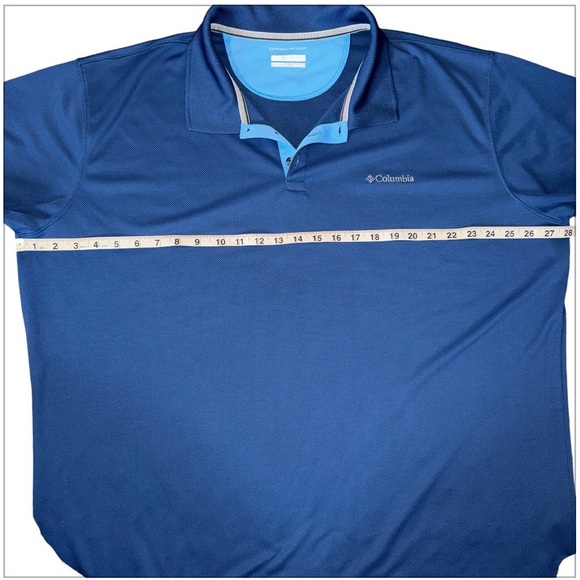 Columbia Omni-Wick Polo Shirt Mens XXL Blue Short Sleeve Performance Hike Golf - Picture 4 of 6